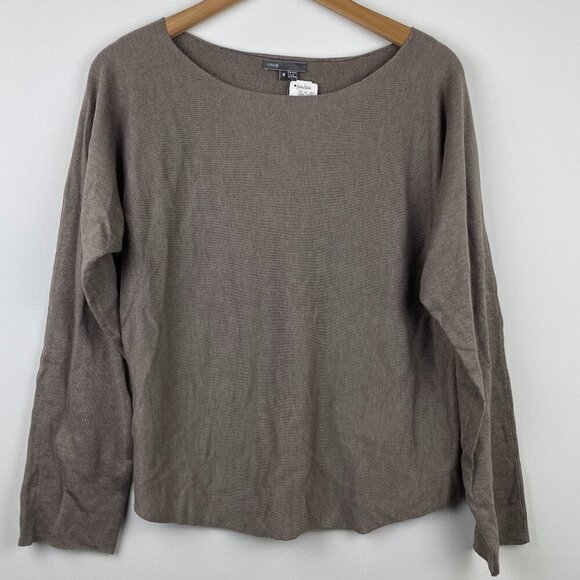 NWT Vince Boatneck Sweater Tan/Beige/Light Brown Pullover Sweater - Size Medium - Picture 1 of 6